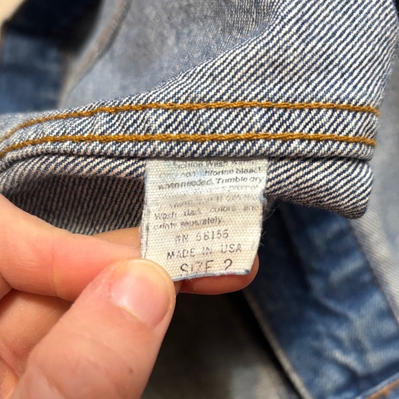 American Vintage large denim coat Jean jacket made in the USA Limited Express - Picture 11 of 16